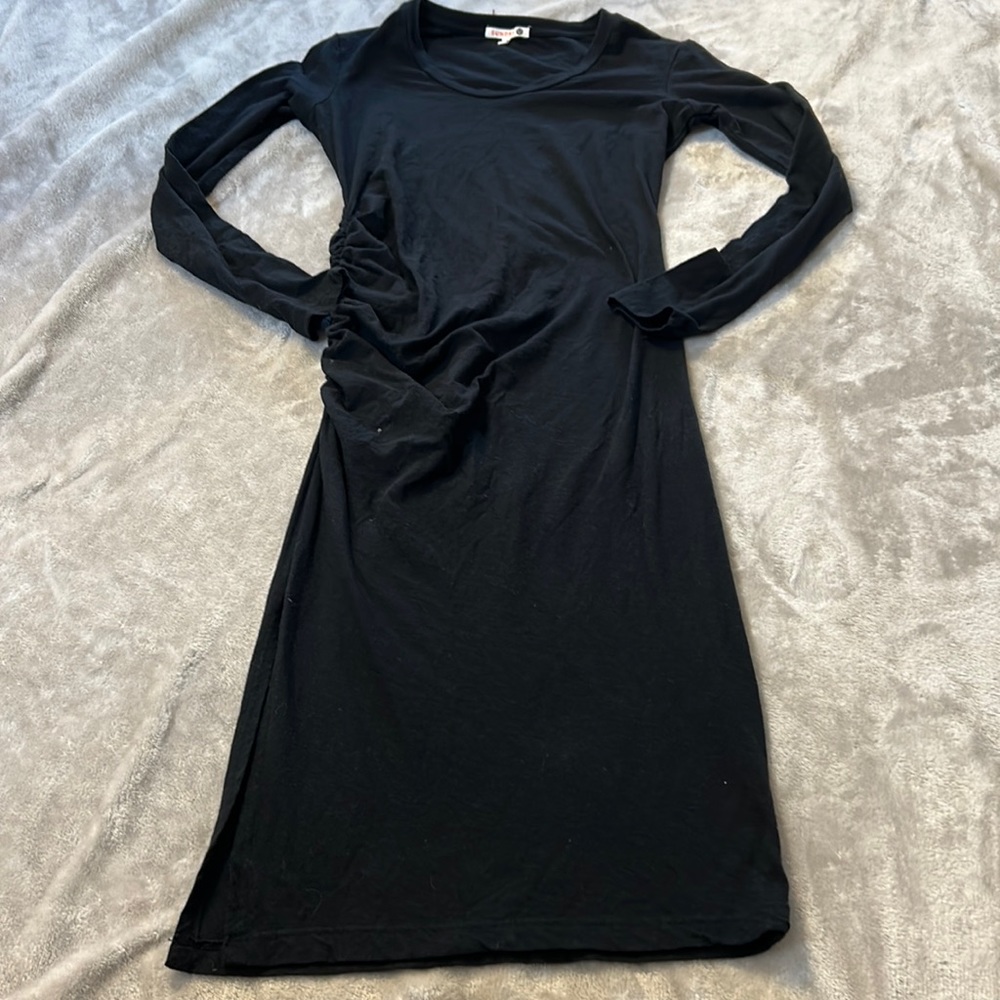 Sundry long sleeve ruched dress